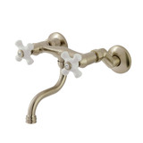 Kingston Brass Wall Mount Bathroom Faucet, Brushed Nickel - KS2118PX
