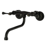 Kingston Brass Wall Mount Bathroom Faucet, Matte Black - KS315MB