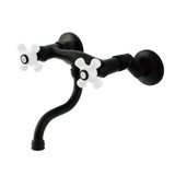 Kingston Brass Wall Mount Bathroom Faucet, Matte Black - KS2110PX