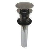 Kingston Brass Push Pop-Up Drain with Overflow Hole, 22 Gauge, Black Stainless - EV600VN
