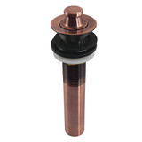 Kingston Brass Lift and Turn Sink Drain with Overflow, 17 Gauge, Antique Copper - KB300AC
