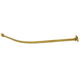 Kingston Brass Edenscape 72" Stainless Steel Single Curved Shower Curtain Rod, Brushed Brass - CC7217