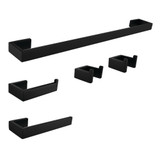 Kingston Brass Lasdun 5-Piece Bathroom Accessory Set, Matte Black - BAHK6424778MB
