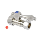 Kingston Brass 5/8" OD Comp x 1/2" OD Comp Straight Shut Off Valve, Polished Nickel - CC44456