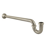 Kingston Brass 1-1/4" P-Trap with Bell Flange, 18" Length, 18 Gauge, Brushed Nickel - CC7188
