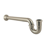 Kingston Brass 1-1/2" P-Trap with Bell Flange, 19" Length, 18 Gauge, Brushed Nickel - CC5128
