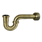 Kingston Brass 1-1/4" (or 1-1/2") x 1-1/2" P-Trap with Box Flange, 13-1/16" Length, 18 Gauge, Antique Brass - CC4243