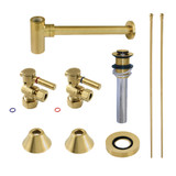 Kingston Brass Modern Lavatory Sink Supply Kit Combo with Bottle Trap and Drain, Brushed Brass - CC53307DLVKB30