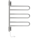 Amba SL3-B Swivel Loop Hardwired & Plug-in Combo Towel Warmer with 3 Looped Bars - Brushed