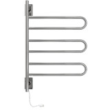 Amba Swivel Loop Hardwired & Plug-in Combo Towel Warmer with 3 Looped Bars - Polished Stainless - SL3-P