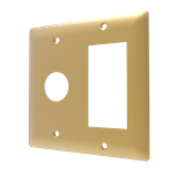 Amba Double Gang Plate in Satin Brass - AJ-DGP-SB