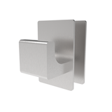 Amba Quadro & Vega Bathrobe Hanger - Brushed Stainless - AQV-BH-B