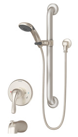 Symmons 9604-PLR-STN Origins Tub Faucet With Slide Bar Handshower - Satin Nickel
