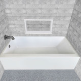 Whitehaus Alcove Soaking Bathtub With Left Hand Drain - White - WHAB6030-L-WH