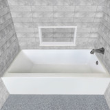 Whitehaus Alcove Soaking Bathtub With Right Hand Drain - White - WHAB6030-R-WH