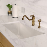Whitehaus Undermount/Drop-in Fireclay Kitchen Sinks, Stainless Steel Grid Included - White - WHUF3119