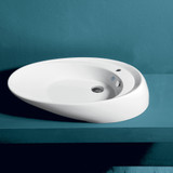 Whitehaus Britannia Oval Above Mount Sink with Single Faucet Hole Drill - White - B-BO12
