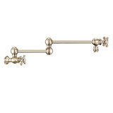 Whitehaus Vintage III Plus Wall Mount Retractable Swing Spout Pot Filler with Cross Handles - Polished Nickel - WHKPFCR3-9550-NT-PN