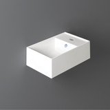 Whitehaus Britannia Rectangular Wall Mount Sink with Right Single Hole Drill - White - B-AG40