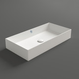 Whitehaus Britannia Large Rectangular Above Mount Sink - White - B-AG80