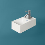 Whitehaus Britannia Rectangular Wall Mount Sink with Right Single Hole Drill - White - B-AG20