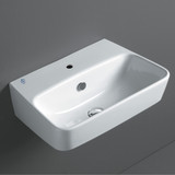 Whitehaus Britannia Rectangular Wall Mount Sink with Single Hole Drill - White - B-DE14