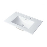 Blossom Ceramic Bathroom Vanity Sink 30" W x 18" D with Counter Top - Three holes - 8" Spread - White - C04 3018 TH