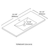 Blossom Ceramic Bathroom Vanity Sink 36" W x 18" D with Counter Top - Matte Black - C04 3618 MB