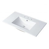 Blossom Ceramic Bathroom Vanity Sink 36" W x 18" D  with Counter Top - Three holes - 8" Spread - White - C04 3618 TH