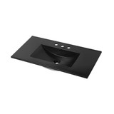 Blossom Ceramic Bathroom Vanity Sink 36" W x 18" D with Counter Top - Three holes - 8" Spread - Matte Black - C04 3618 TH MB