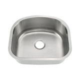 Oakland 23" X 21" x 9" D Shape Undermount Heavy Duty Stainless Steel Single Bowl Kitchen Sink - KSU23219T