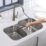 Oakland 31-1/4" X 20-1/2" Undermount Heavy Duty Stainless Steel 30/70 Double Bowl Kitchen Sink - KSU322179T