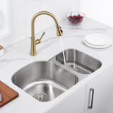 Oakland 31-1/4" X 20-1/2" Undermount Heavy Duty Stainless Steel 70/30 Double Bowl Kitchen Sink - KSU322197T