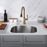 Oakland 23" X 21" x 6" D Shape Undermount Stainless Steel Single Bowl Kitchen Sink - KSU23216