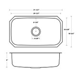 Oakland 31-1/2" X 18-3/4" Undermount Premium Stainless Steel Single Bowl Kitchen Sink - KSU32199