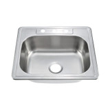 Oakland 25" x 22" x 6" Drop-In Top Mount Stainless Steel Single Bowl Kitchen Sink, 3 holes - KST25226B-3