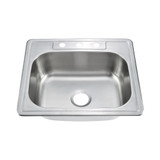 Oakland 25" x 22" x 8" Drop-In Top Mount Stainless Steel Single Bowl Kitchen Sink, 3 holes - KST25228B-3