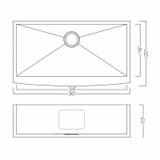 Oakland 36" x 20" x 10" Apron Front Farmhouse Stainless Steel Single Bowl Kitchen Sink - KSF362010S