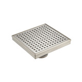 Flusso 6" Decorative Floor Drain with 2" Outlet in Brushed Nickel PVD - 11.SQD.0606BN