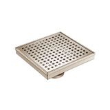Flusso 6" Decorative Floor Drain with 2" Outlet in Polished Nickel PVD - 11.SQD.0606PN Flusso 6" Decorative Floor Drain with 2" Outlet in Polished Nickel PVD - 11.SQD.0606PN