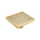 Flusso 6" Decorative Floor Drain with 2" Outlet in Satin Brass PVD - 11.SQD.0606SB Flusso 6" Decorative Floor Drain with 2" Outlet in Satin Brass PVD - 11.SQD.0606SB