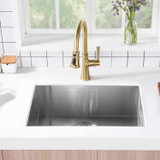 Oakland 22" x 18" x 7" 93 Degree Sharp Edge Handmade Undermount Single Bowl Stainless Steel Kitchen Sink - KSH22187R