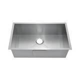 Oakland 27" x 18" 93 Degree Sharp Edge Handmade Undermount Single Bowl Stainless Steel Kitchen Sink - KSH27189R