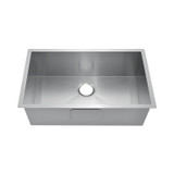 Oakland 27" x 18" Zero Radius Handmade Undermount Single Bowl Stainless Steel Kitchen Sink - KSH27189S