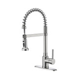 Oakland 21" High Single Handle Pull-Down Kitchen Faucet In Brushed Nickel - KSK1115BN