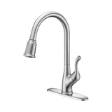 Oakland Single Handle Pull-Down Kitchen Faucet In Brushed Nickel - KSK1117BN