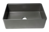 ALFI Grey Matte Workstation 30" x 20" Single Bowl Step Rim Fireclay Farm Sink with Accessories - ABFS3020-GM