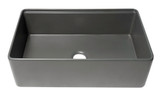 ALFI Grey Matte Workstation 33" x 20" Single Bowl Step Rim Fireclay Farm Sink with Accessories - ABFS3320S-GM