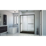 Dreamline Infinity-Z 30 in. D x 60 in. W x 74 3/4 in. H Clear Sliding Shower Door in Satin Black, Left Drain Black Base - DL-6970-CLL-88-09