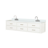 Lexora Castor 80 inch W White Double Sink Wall Hung Vanity Cabinet, Cultured Marble Top, and Faucet Set - LVC80DA301